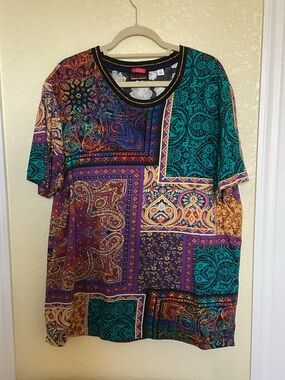 Robert Graham Multicolor Patchwork Paisley Limited Edition Short Sleeve Tee